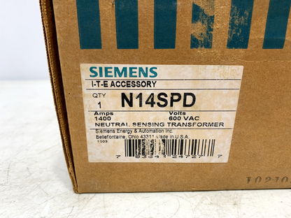 Siemens N14SPD Neutral Sensing Transformer 1400 Amp