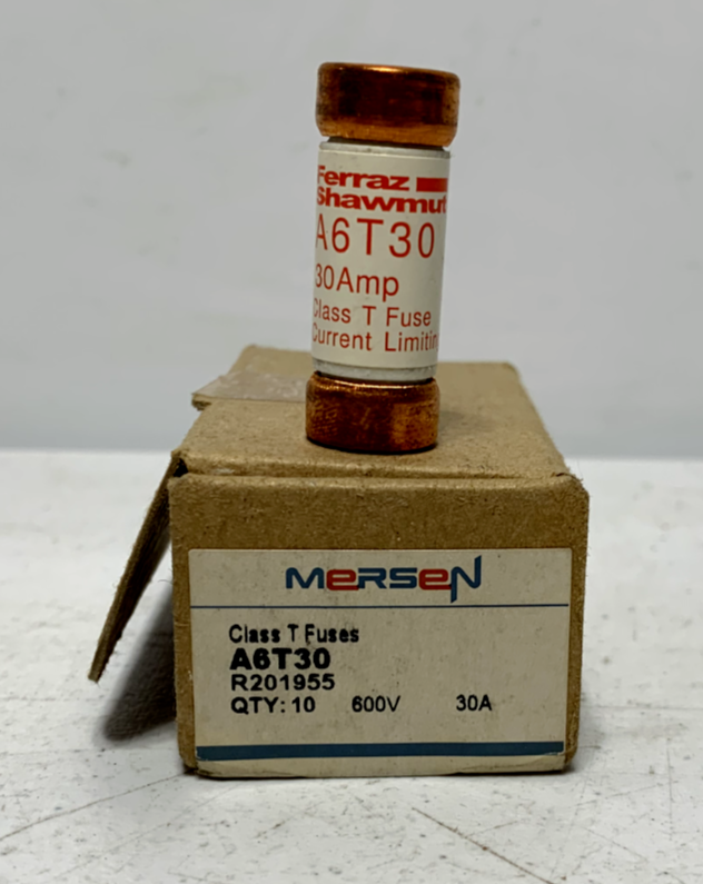 Mersen A6T30 Class T Fuse 30 Amp 600V Fast-Acting