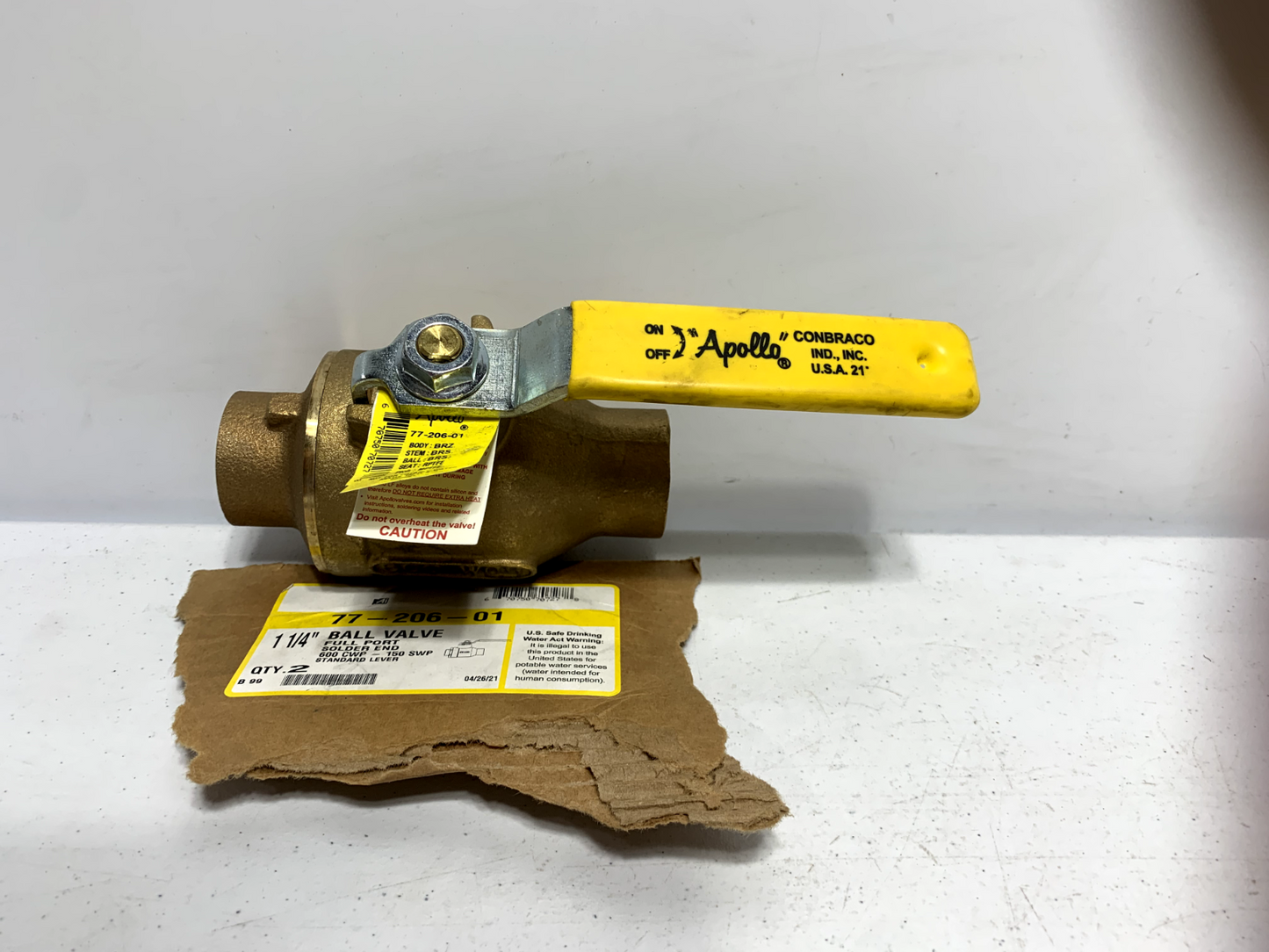 Apollo 77-206-01 1 1/4" Ball Valve Bronze Full Port Solder End