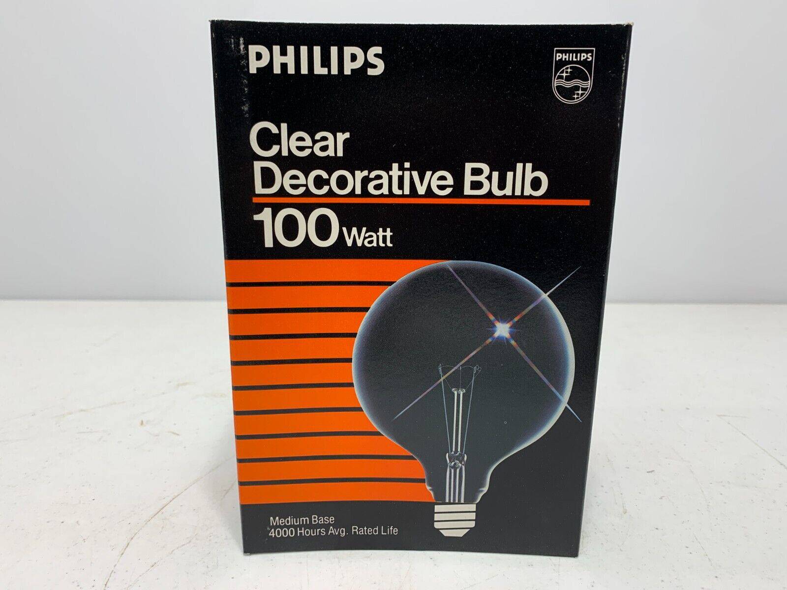 Philips 100G40/4M G40 5" Globe Clear Bulb 100W 120V 4000 hrs (lot of 2) - Chase Surplus