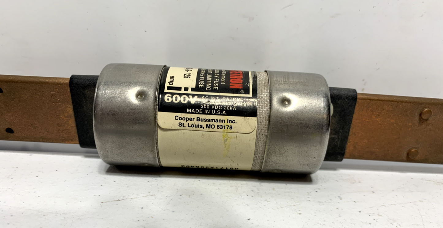 Cooper Bussmann FRS-R-125 Time-Delay Current Limiting Fuse Dual Element 125A 600V