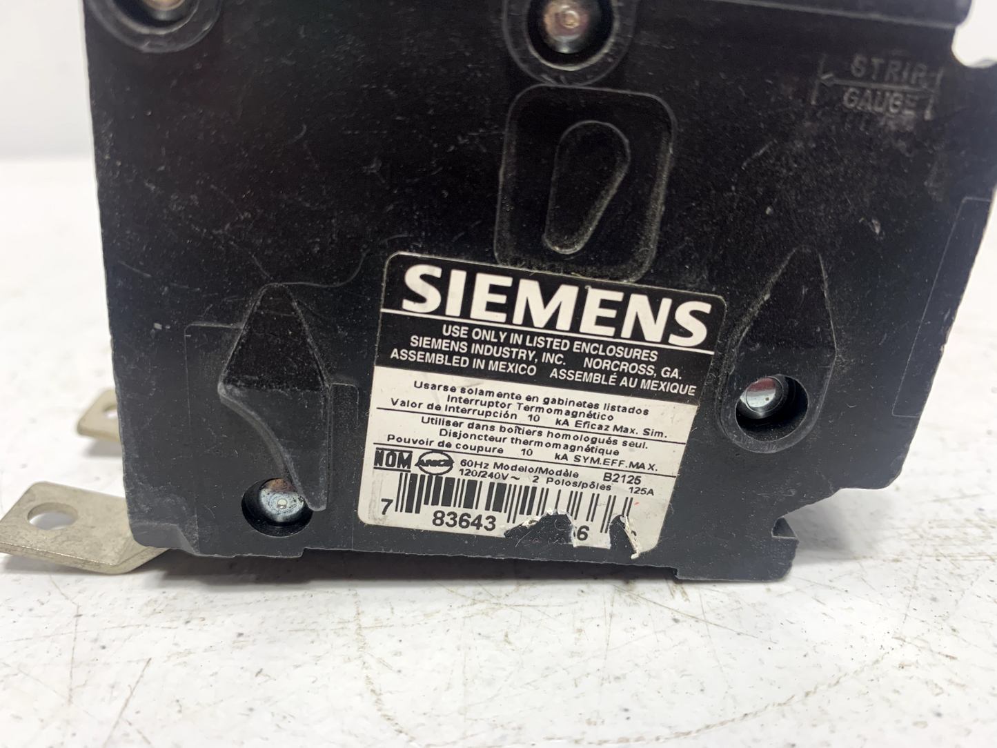 Siemens B2125 Bolt-On Circuit Breaker 2 Pole 125 Amp Type BL