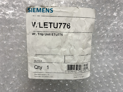 Siemens WLETU776 3WL Trip Unit Metering Plus