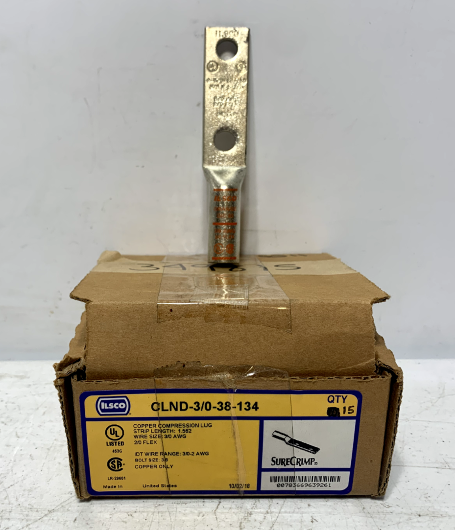 Ilsco CLND-3/0-38-134 Copper Compression Lug 3/0 Awg