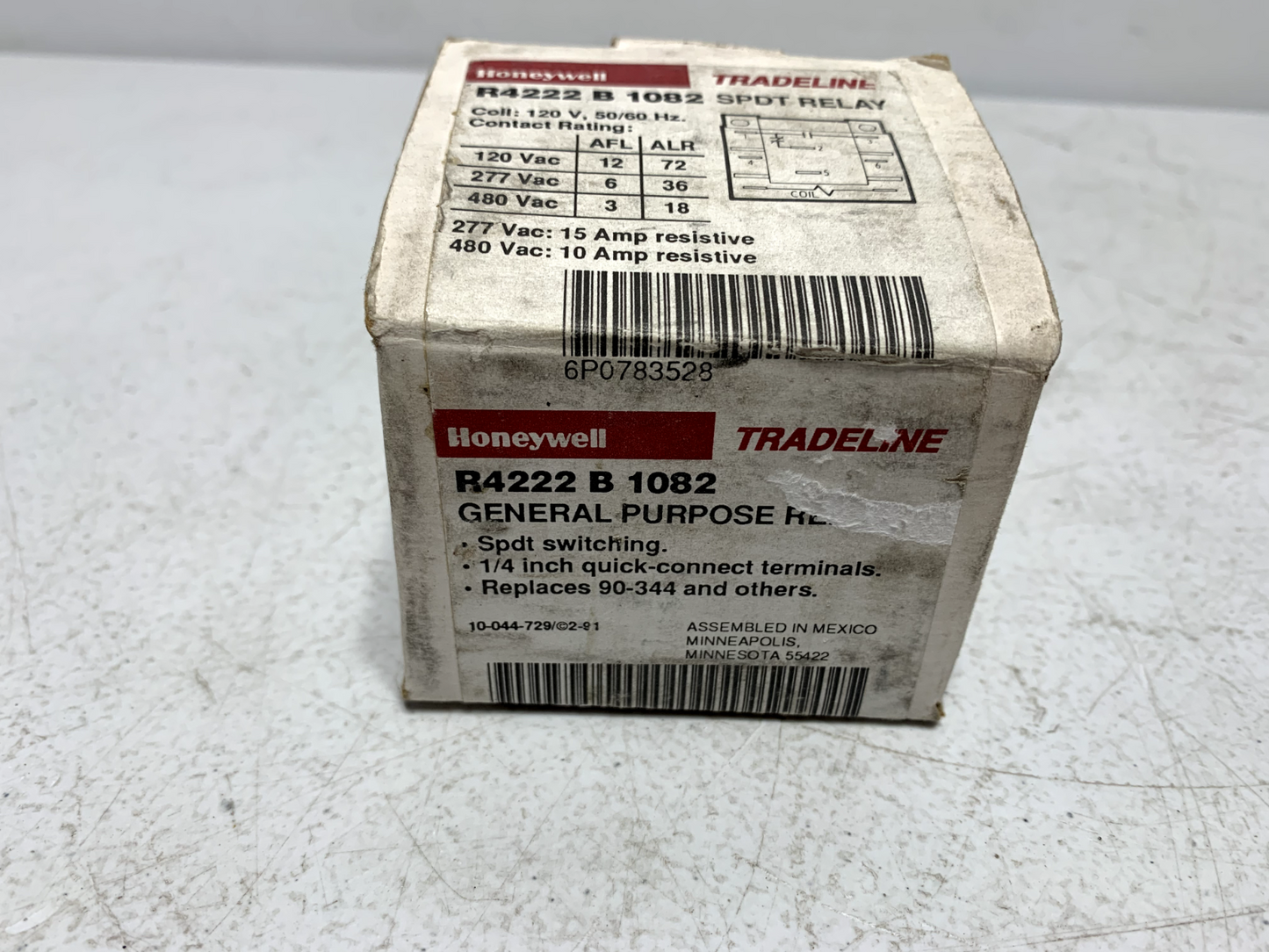 Honeywell R4222B1082 General Purpose Relay w/ with SPDT Switching 120V 50/60 HZ