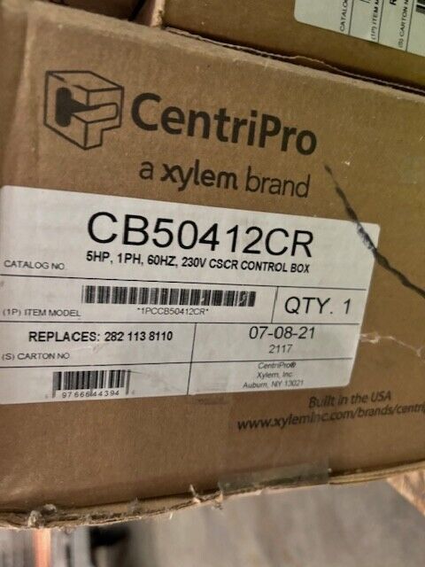 Goulds CentriPro CB50412CR Simplex CSCR Control Box 5 HP 230V 1 Phase NEMA 3R