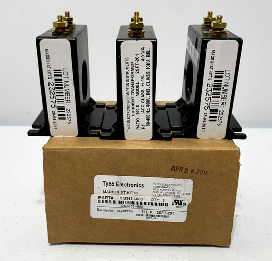 Tyco Electronics 2SFT-201 Current Transformer 200:5 4.0VA 600V (lot of 3)