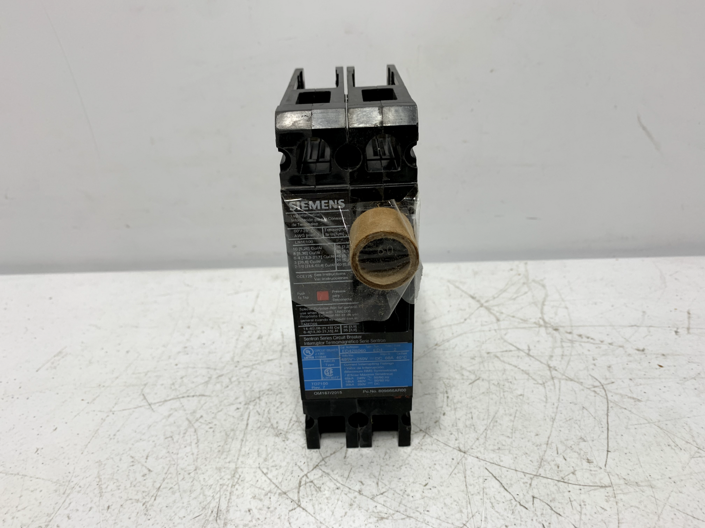 Siemens ED42B060 Molded Case Circuit Breaker 2 Pole 60A 480VAC 18kA@480V