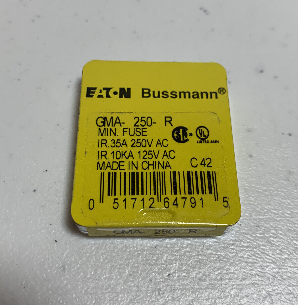 Bussman GMA-250-R Cartridge Fuses 250MA 250VAC 5X20MM (PK OF 5) - Chase Surplus