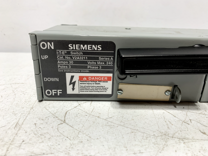 Siemens V2A3211 Twin Panel Board Switch 3 Pole 30 Amps 240V 200kA Fusible 12"