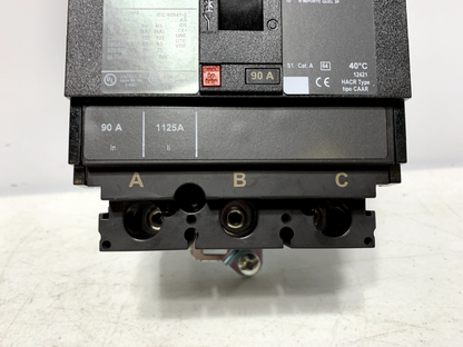 Square D HJA36090 Circuit Breaker I-Line Style Plug-In 600V 90A 3 Pole 65kA 480V