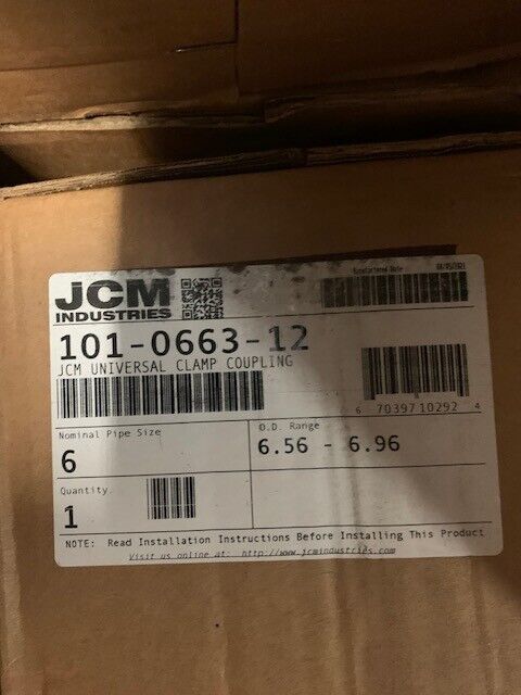 JCM INDUSTRIES 101-0663-12 Universal Clamp Coupling 6" - Chase Surplus