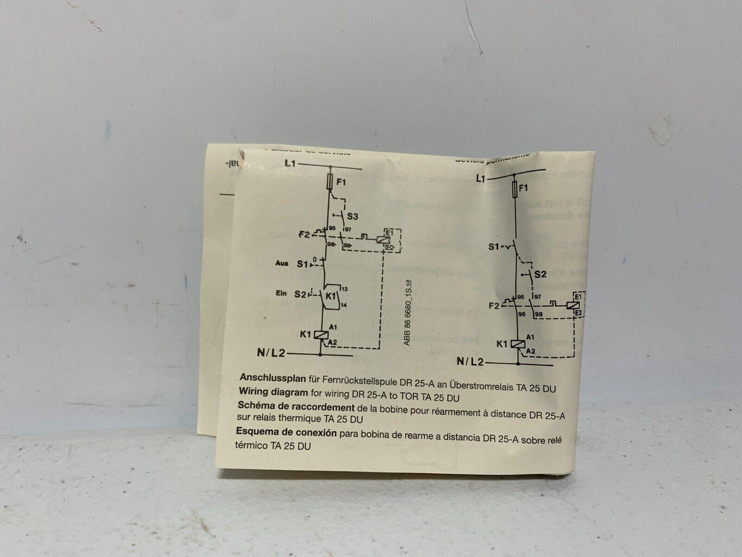 ABB DR25-A-110 Remote Reset Coil 1SAZ201504R0003 - Chase Surplus