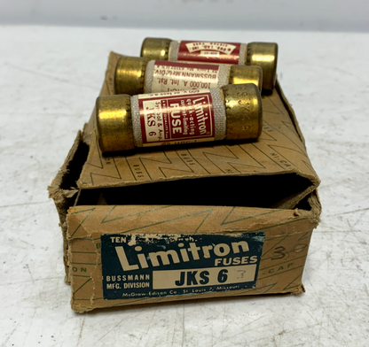 Cooper Bussmann JKS-6 Limitron Fuse 6A 600V (lot of 3)