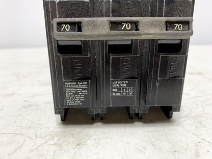 Siemens BQ3B070H Circuit Breaker 70 Amp 240V BQH