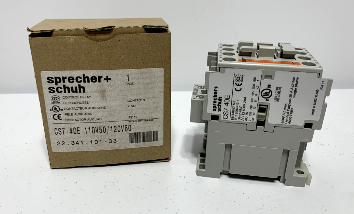 Sprecher & Schuh CS7-40E Control Relay 120V 4 Pole