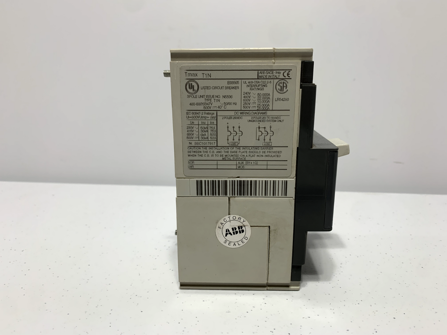 ABB T1NQ020TL SACE TMAX T1N Circuit Breaker 3 Pole 20 Amp