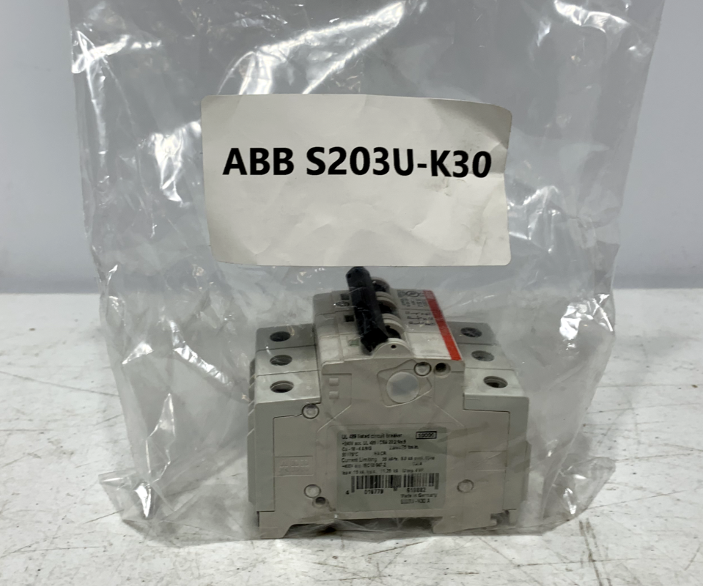 ABB S203U-K30 Circuit Breaker 3 Pole 240V 50/60HZ 30A