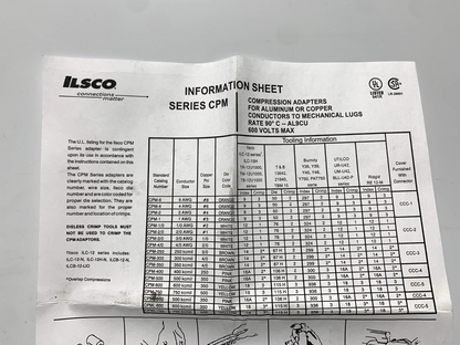 Ilsco CPM-4/0 Copper Compression Pigtail Adapter 600V 4/0AWG