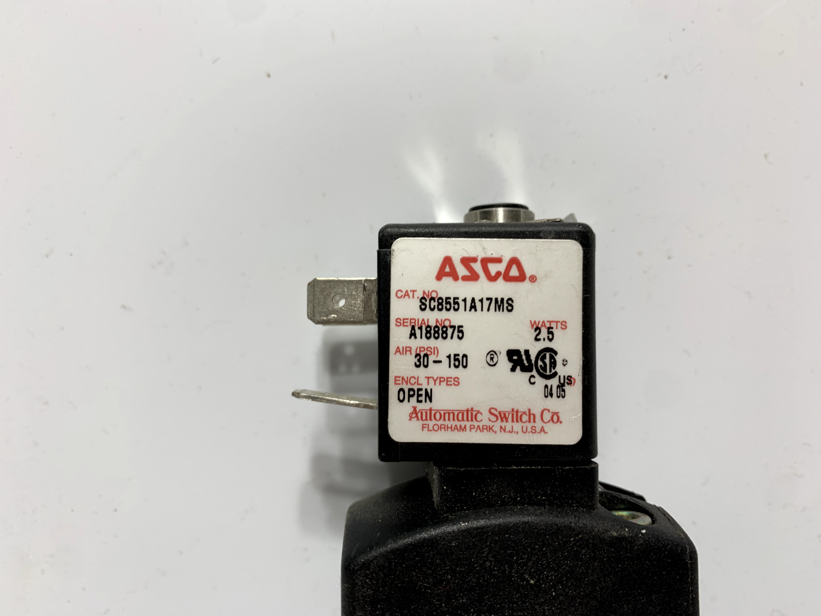 ASCO SC8551A17MS Solenoid Valve 30-150 PSI 2.5W - Chase Surplus