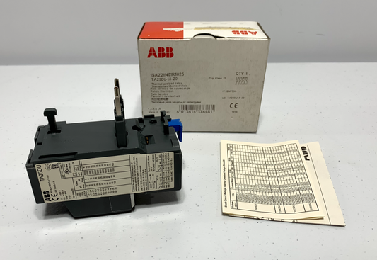 ABB TA25DU-1.8-20 Thermal Overload Relay 1.8 Amp Trip Class 20 1SAZ211401R1025