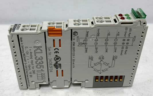 Beckhoff KL3351 1x Analog Input for DMS 10V 16 Bit - Chase Surplus