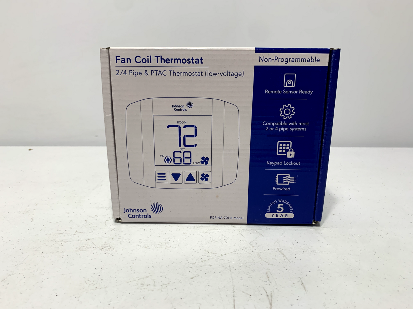 Johnson Controls FCP-NA-701-B Non-Programmable Thermostat for Fan Coils and PTAC