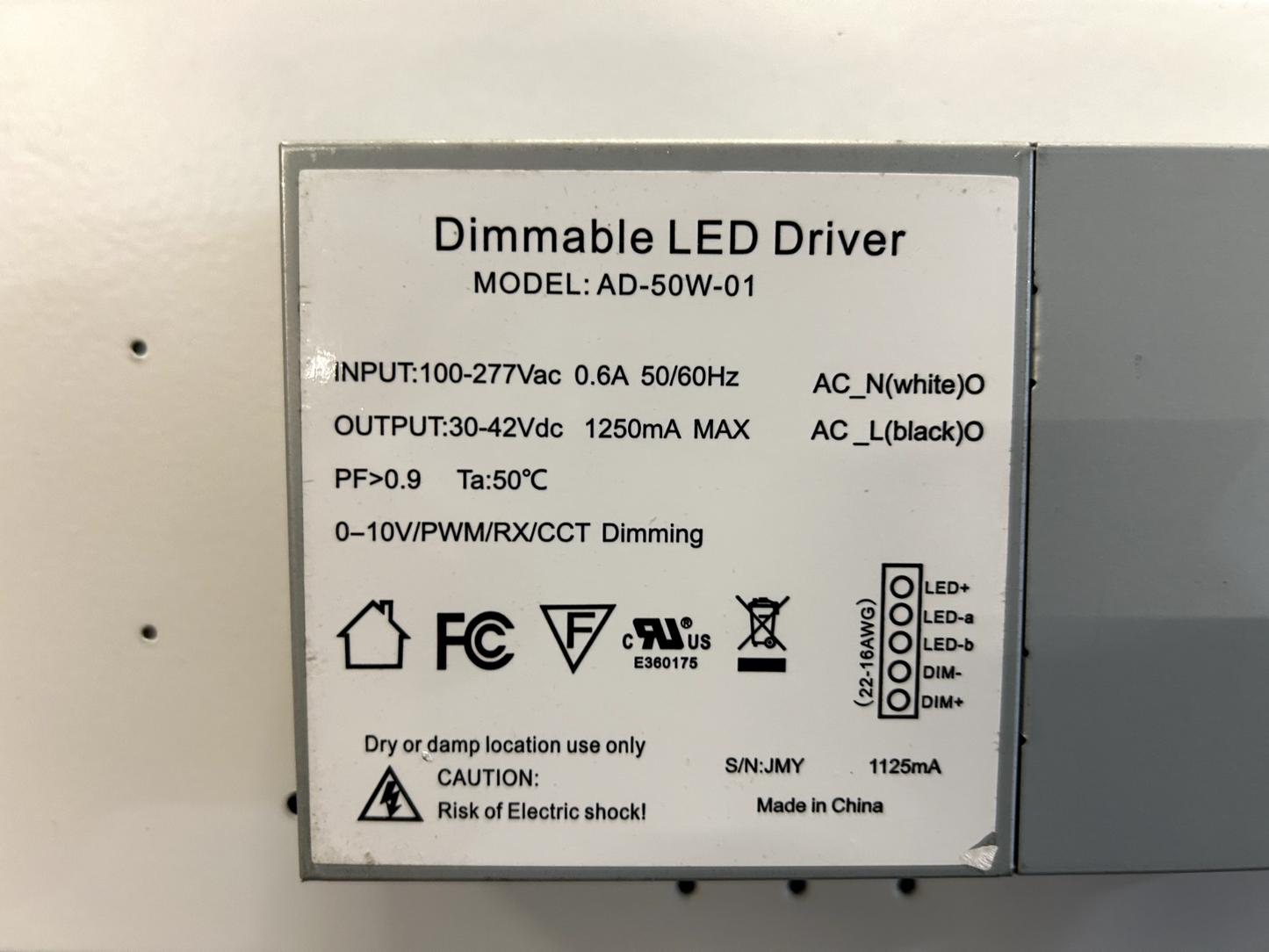 TGS Dimmable LED Eco Panel Troffer Light 277 Vac AD-50W-01 5000K