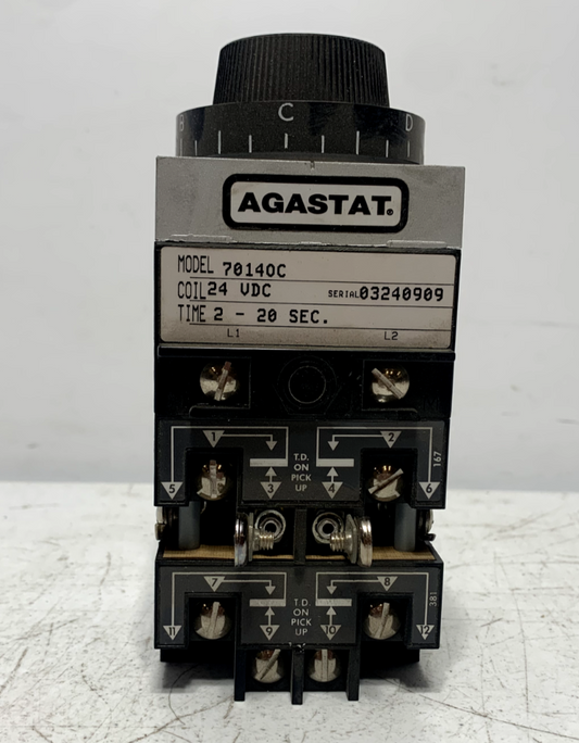 Agastat 70140C Timer Delay Relay 24VDC 2-20 Seconds