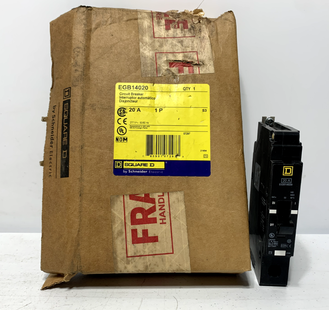 Square D EGB14020 Circuit Breaker 20 Amp 1 Pole 277V