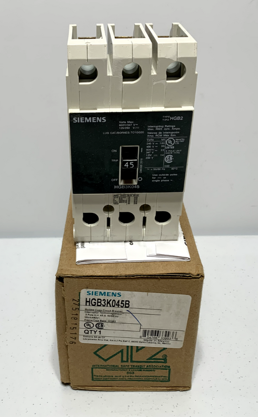 Siemens HGB3K045B Circuit Breaker 3P 480V 45A