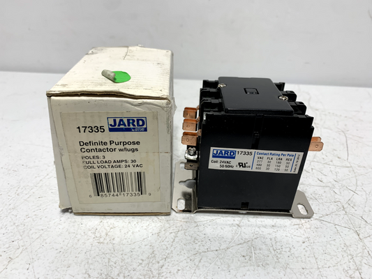 Jard 17335 Definite Purpose Contactor 24VAC 30 Amp 3 Pole 30 FLA