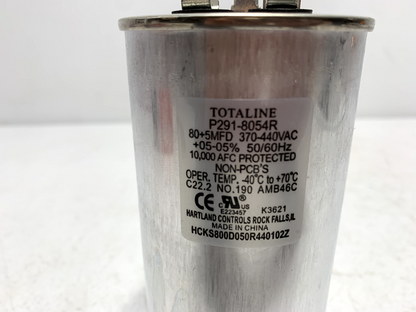 Carrier P291-8054R Totaline Motor Run Capacitor 80+5 uF MFD 440V Round