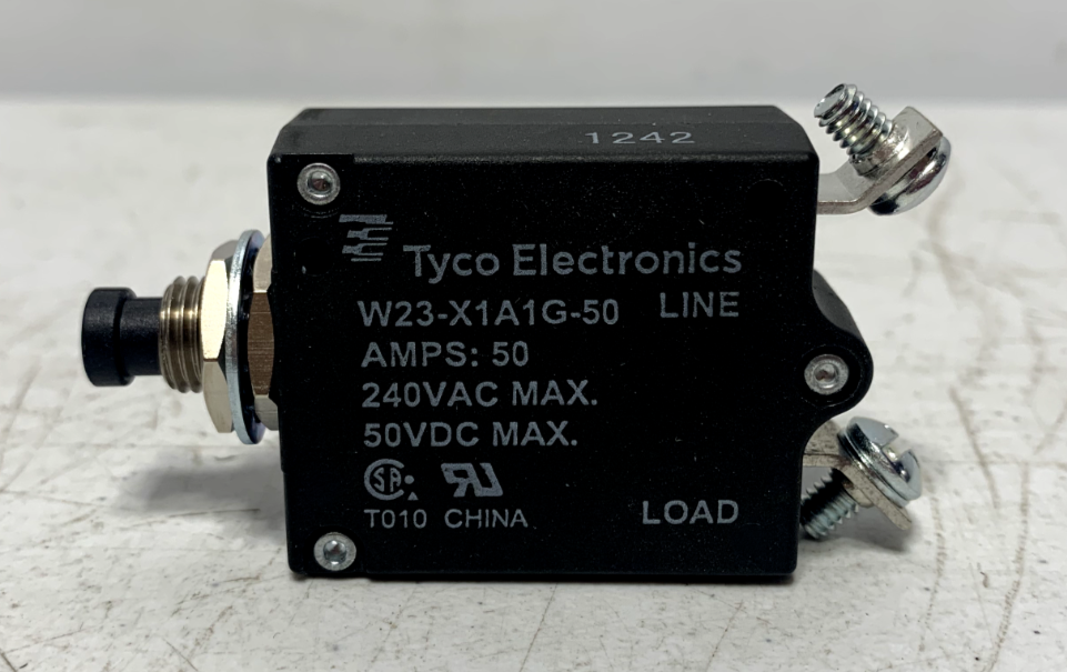 Tyco W23-X1A1G-50 Overload Protection Circuit Breaker 240VAC 50VDC 50 Amp