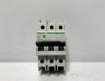 Schneider Electric M9F42315 Circuit Breaker Multi9 3 Pole 15 Amp C curve 10kA