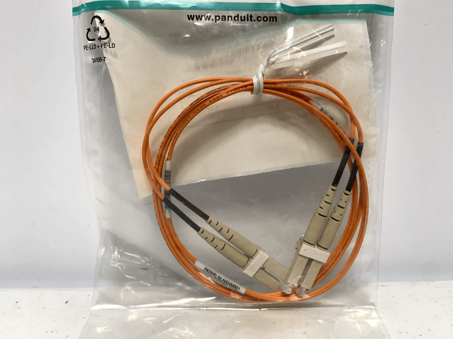 Panduit F62ERLNLNSNM001 2-Fiber OM1 Multimode Patch Cord 1M Long - Chase Surplus