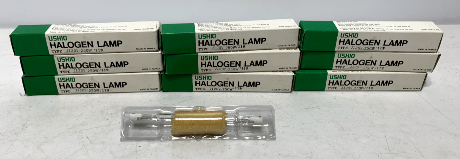 USHIO J120V-250W/119 Lamp Bulb (lot of 9) - Chase Surplus