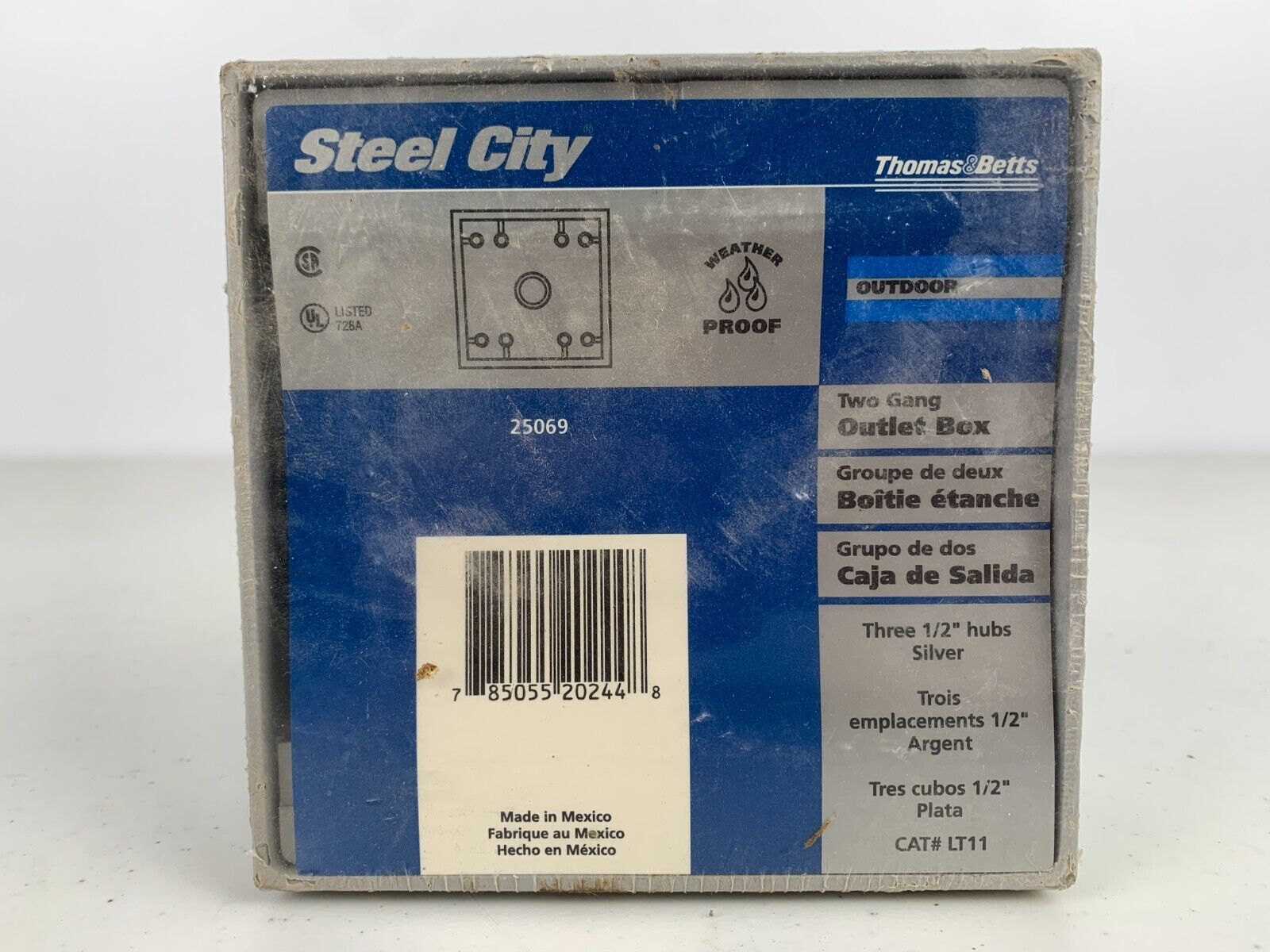 Thomas & Betts Steel City LT11 Outdoor 2 Gang Outlet Box Silver 25069 - Chase Surplus