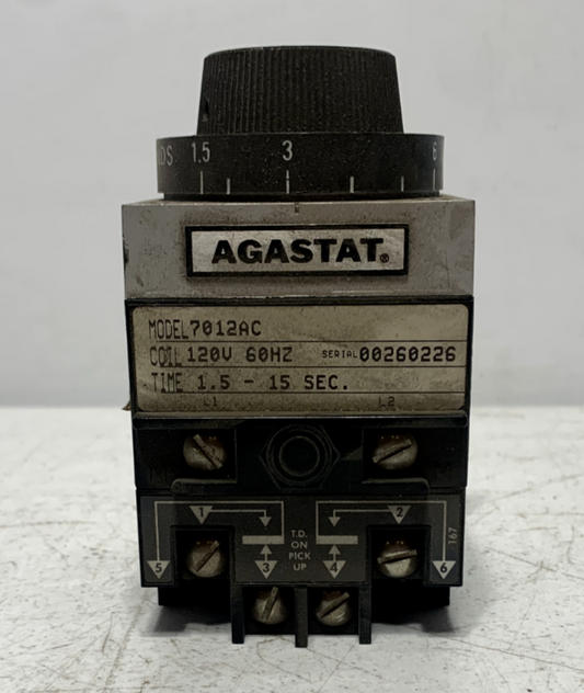 Agastat 7012AC Timing Relay 120V 1.5-15 Sec