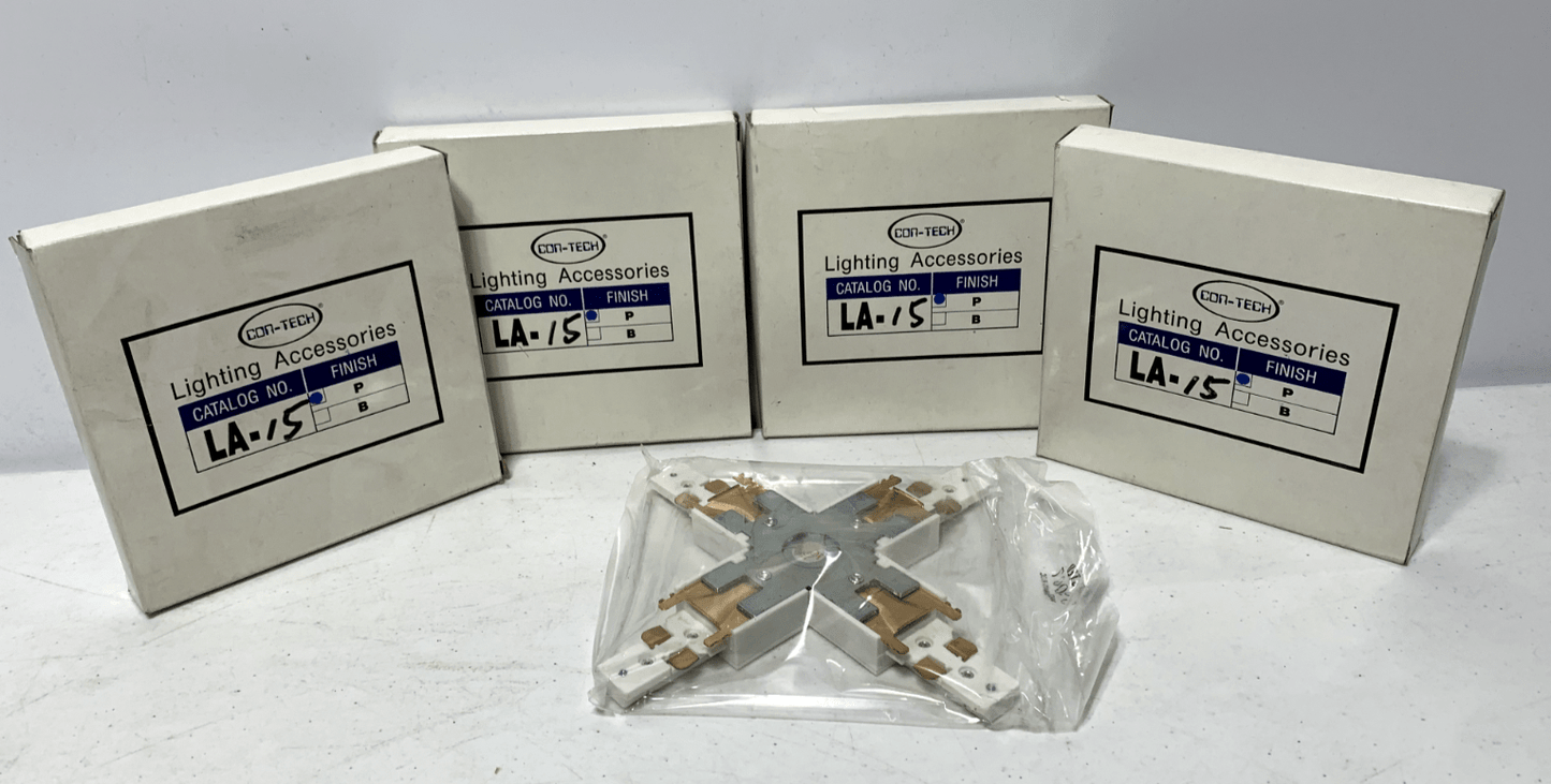 Con-Tech LA-15 X Connector White LA-15-P (lot of 4) - Chase Surplus