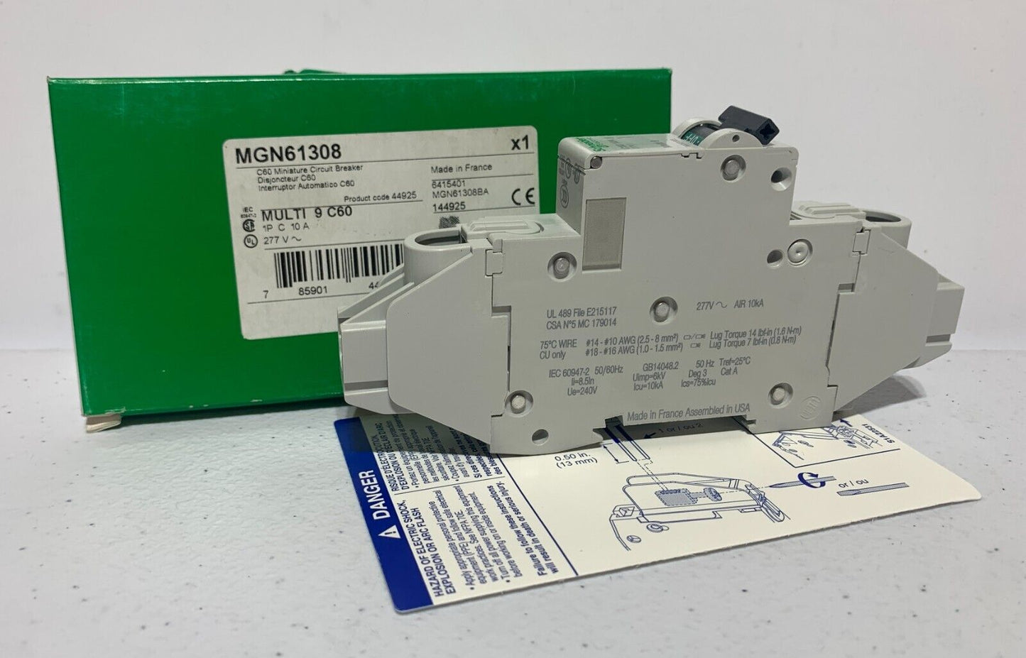 SCHNEIDER ELECTRIC BREAKER MGN61308 MULTI 9 10 AMP - Chase Surplus