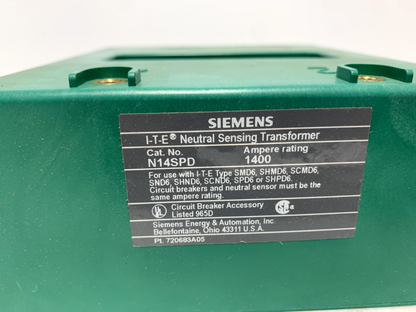 Siemens N14SPD Neutral Sensing Transformer 1400 Amp