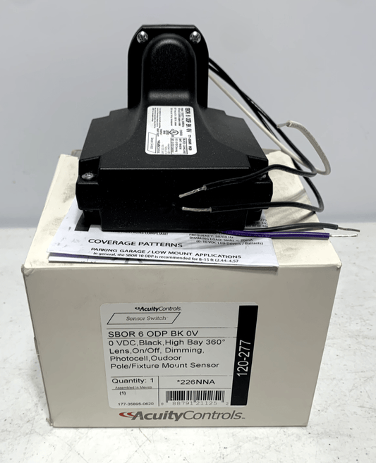 Acuity Controls SBOR 6 ODP BK 0V Outdoor Pole Fixture Mount Motion Sensor - Chase Surplus