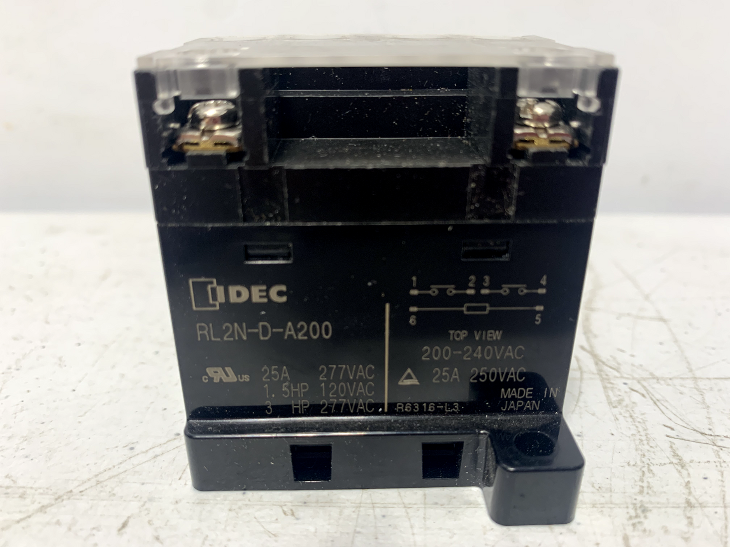 IDEC RL2N-D-A200 RL Series Power Relay 2 Pole Screw DIN Rail 240VAC 25A